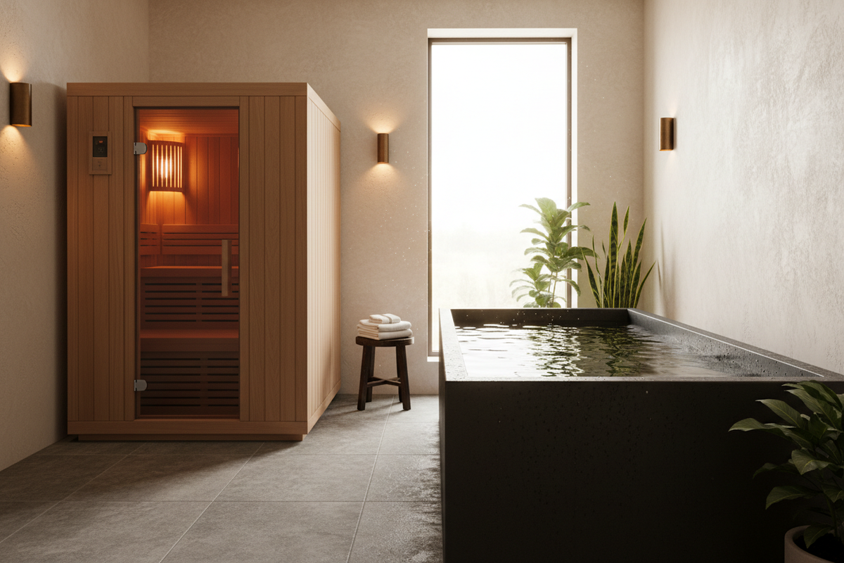 Slideshow Image 1 — Infrared Sauna + Cold Plunge Suite